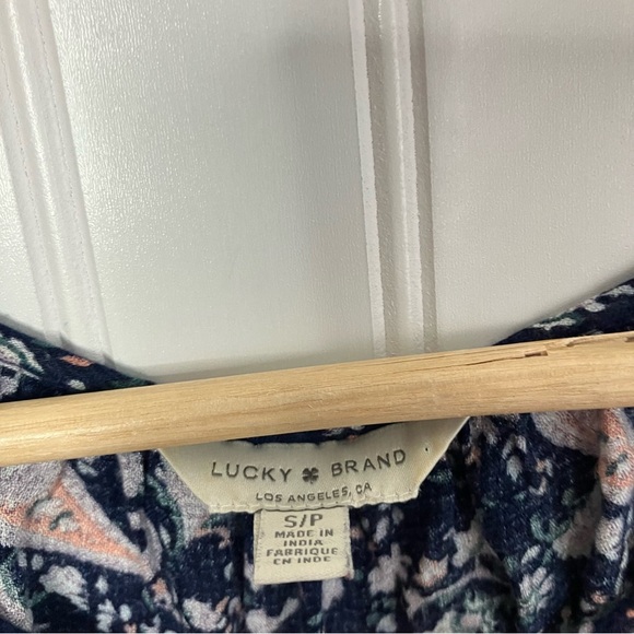 Lucky Brand Top Small Floral Multicolor Casual Summer Fall Women’s Peasant Boho - Picture 3 of 8